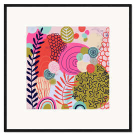 Ingelijste kunstdruk Abstract Pink Garden