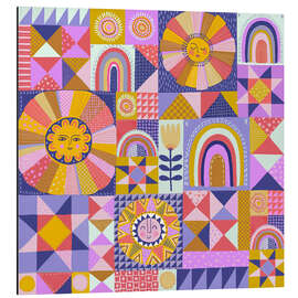 Aluminium print Sunshine Patchwork Quilt