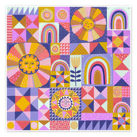 Wall print  Sunshine Patchwork Quilt - Janet Broxon