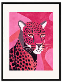 Gerahmter Kunstdruck Pinker Wilder Gepard