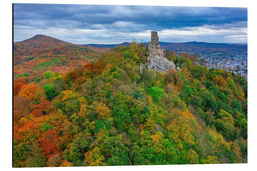 Stampa su alluminio Siebengebirge With Dragon Rock