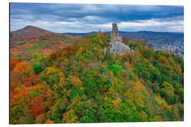 Aluminium print Siebengebirge With Dragon Rock