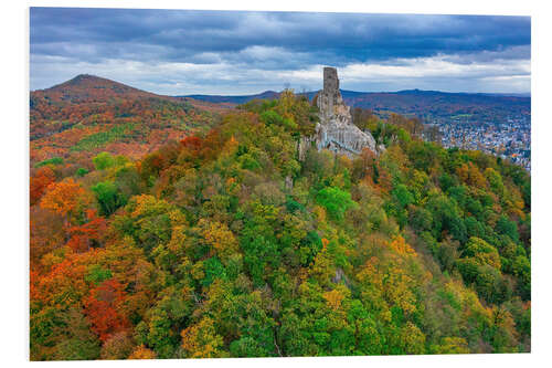 Foam board print Siebengebirge With Dragon Rock