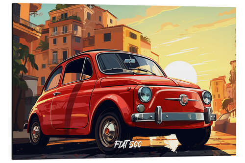 Aluminiumsbilde Fiat 500 Pop Art