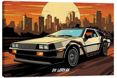 Leinwandbild DeLorean Pop Art