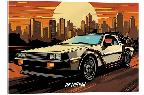 Tableau en plexi-alu DeLorean Pop Art