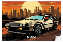 Naklejka na ścianę DeLorean Pop Art