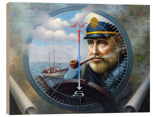 Cuadro de madera The Captain's Compass