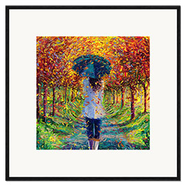 Gerahmter Kunstdruck  Colleen im Herbstwald - Iris Scott