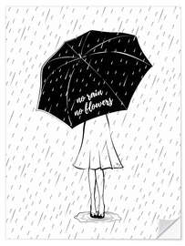 Sticker mural No Rain, No Flowers