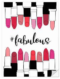 Selvklebende plakat Fabulous Lipsticks