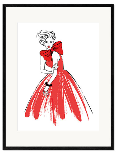 Ingelijste kunstdruk Red Lady