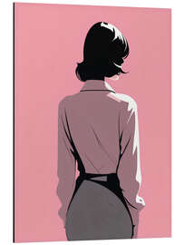 Aluminium print Back View of a Woman in Pink