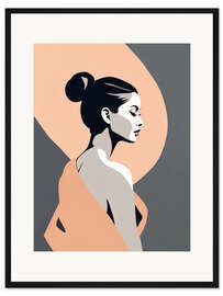 Gerahmter Kunstdruck Peach Fuzz Silhouette