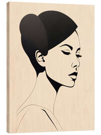 Wood print Minimalist Woman