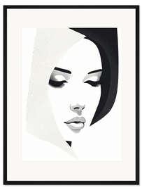 Gerahmter Kunstdruck Gepunktetes Frauenporträt