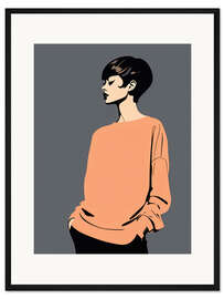 Gerahmter Kunstdruck Casual-Modeporträt