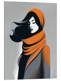 Gallery print Abstract Woman in Orange Scarf