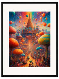 Gerahmter Kunstdruck Stadt der Zukunft