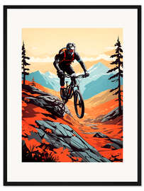 Gerahmter Kunstdruck Mountain Bike Downhill I