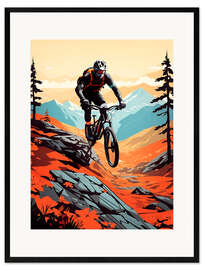 Plakat artystyczny premium w ramie Mountain Bike Downhill I