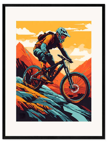 Plakat artystyczny premium w ramie Mountain Bike Downhill II