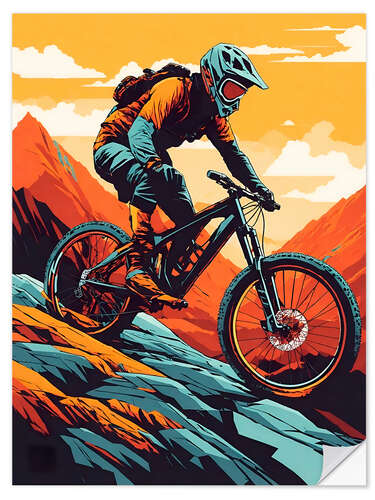 Sticker mural Mountain Bike Downhill II