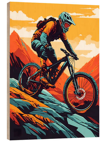 Wood print Mountain Bike Downhill II