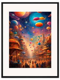 Gerahmter Kunstdruck Futuristische Stadt