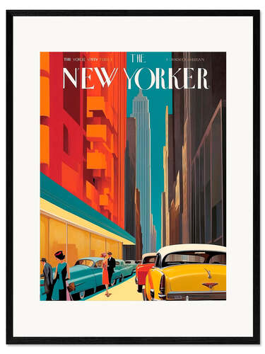 Inramat konsttryck The New Yorker I