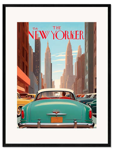 Inramat konsttryck The New Yorker II