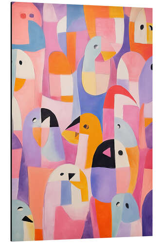 Aluminium print Colourful Penguins