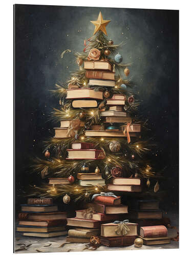 Quadro em plexi-alumínio Christmas Tree Books