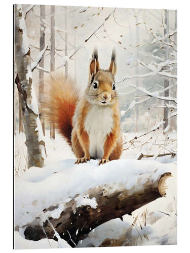 Gallery print Squirrel in Winter Forest