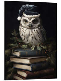 Magnettafel Weiße Eule auf Büchern