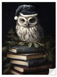 Sisustustarra White Owl on Books