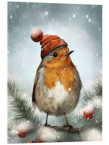 Akrylbillede Christmas Bird Robin