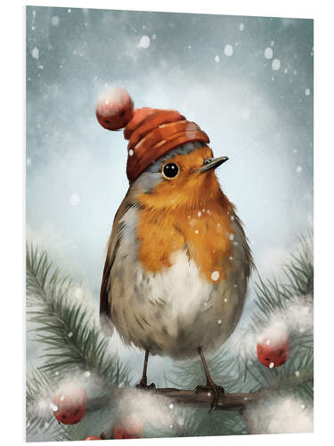 Foam board print Christmas Bird Robin