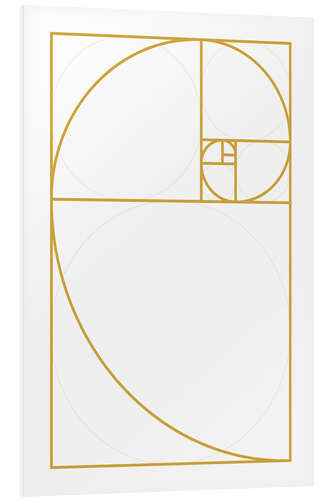 Tableau en PVC Golden Pattern, white-gold