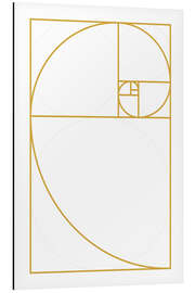 Magnettafel Goldener Schnitt, Weißgold