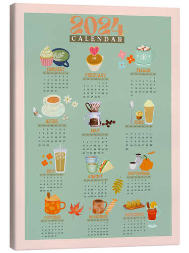 Stampa su tela 2024 Calendar Hot Beverages