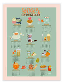Wall print  2024 Calendar Hot Beverages - Taika Tori