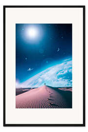 Gerahmter Kunstdruck Gelassenheit des blauen Weltraums