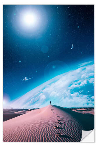 Wall sticker Dune and Blue Space Quiet Serenity