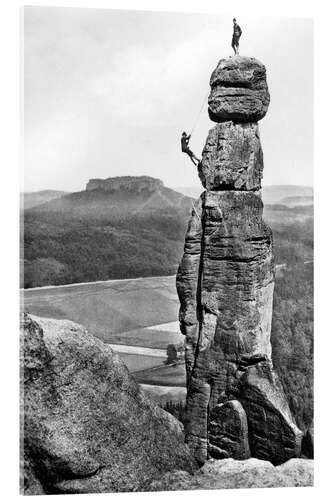 Acrylic print Mountaineer, Saxon Switzerland, ca. 1930