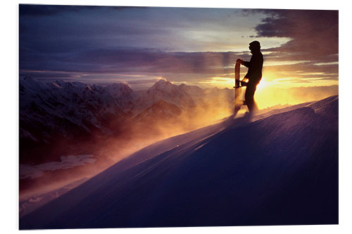 Foam board print Snowboarders in a Snowstorm