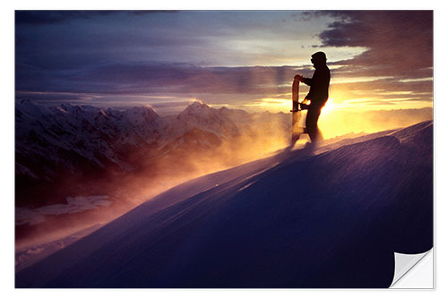 Naklejka na ścianę Snowboarders in a Snowstorm