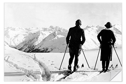 Adesivo murale Two Skiers Admire the View