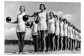 Foam board print Ball Gymnastics Women, ca.1940