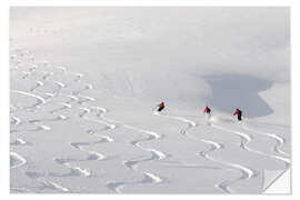 Wandsticker Abfahrt mit Schneespuren